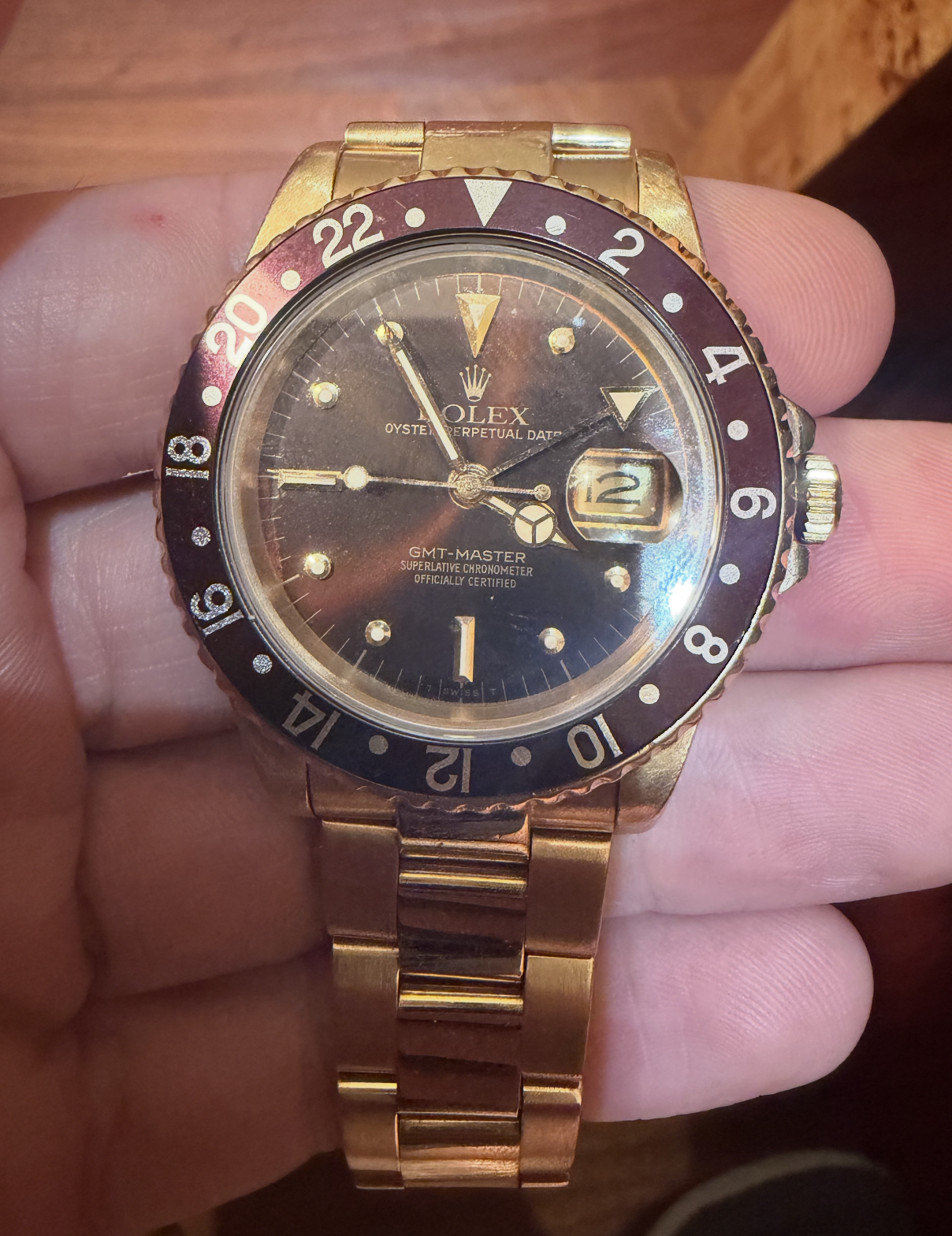 Rolex GMT-Master Reference 16758 in 18K Yellow Gold — Wind Vintage